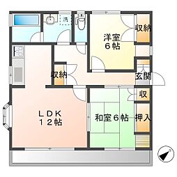 小泉ハイツ 1階2LDKの間取り