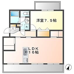 メゾンつくし野B棟 1SLDKの間取図画像