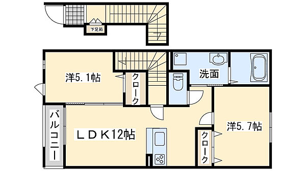 ガーデンハイムJ.K ｜大阪府岸和田市摩湯町(賃貸アパート2LDK・2階・54.99㎡)の写真 その2