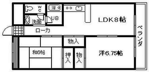 大阪府岸和田市南上町2丁目(賃貸マンション2LDK・2階・52.25㎡)の写真 その2