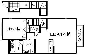 シャトーラルク　2  ｜ 大阪府岸和田市荒木町2丁目（賃貸アパート1LDK・2階・48.40㎡） その2