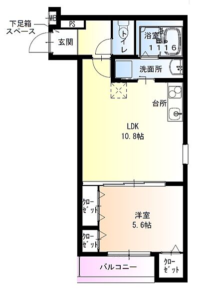 フジパレス泉佐野 102｜大阪府泉佐野市旭町(賃貸アパート1LDK・1階・40.06㎡)の写真 その2