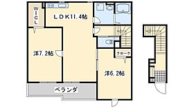 大阪府泉南市岡田1733-1（賃貸アパート2LDK・2階・59.34㎡） その2