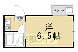 JR山陰本線 太秦駅 徒歩9分の賃貸マンション 2階1Kの間取り