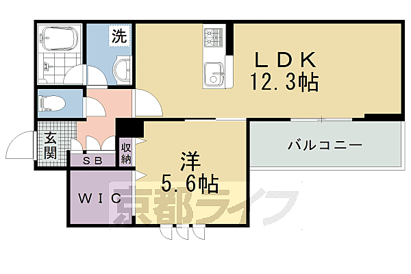 京都府京都市右京区太秦多藪町(賃貸マンション1LDK・2階・46.20㎡)の写真 その2