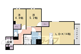 六条荘 102 ｜ 京都府京都市下京区西洞院通花屋町上る西側町（賃貸マンション2LDK・1階・63.55㎡） その2