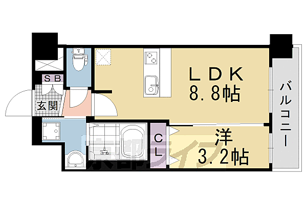 プレサンス　ＴＨＥ　ＫＹＯＴＯ　粋都 318｜京都府京都市南区東九条西河辺町(賃貸マンション1LDK・3階・30.03㎡)の写真 その2