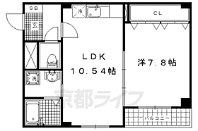 京都府京都市上京区猪熊通寺之内上る東西町（賃貸マンション1LDK・2階・43.05㎡） その2