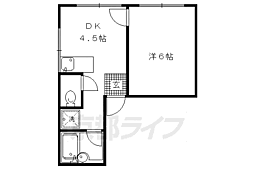 京福電気鉄道北野線 北野白梅町駅 徒歩4分の賃貸マンション 3階1DKの間取り