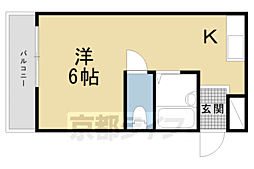 豊栄ハイツ ワンルームの間取図画像