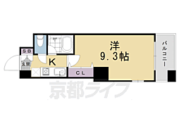 阪急京都本線 西京極駅 徒歩17分の賃貸マンション 7階1Kの間取り