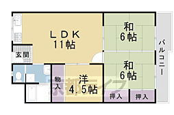 京福電気鉄道北野線 北野白梅町駅 徒歩15分の賃貸マンション 5階3LDKの間取り