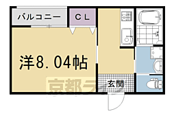 JR山陰本線 円町駅 徒歩15分の賃貸マンション 1階1Kの間取り