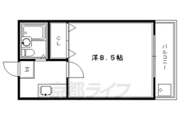 クレール11 4階1Kの間取り