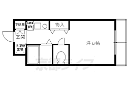 阪急京都本線 西院駅 徒歩2分の賃貸マンション 3階1Kの間取り