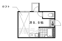 JR山陰本線 二条駅 徒歩18分の賃貸マンション 4階1Kの間取り