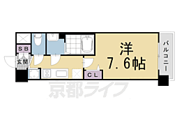 プレサンス京都天使突抜　奏 4階1Kの間取り
