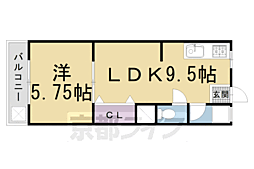 夢ゾン鴨川 3階1LDKの間取り
