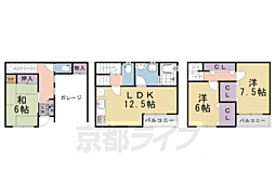 京都市下京区材木町住宅 3LDKの間取り