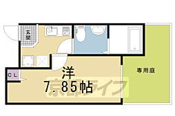 京都市営烏丸線 鞍馬口駅 徒歩14分の賃貸マンション 1階1Kの間取り