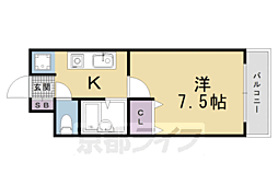 阪急京都本線 西京極駅 徒歩17分の賃貸マンション 7階1Kの間取り