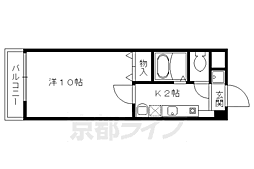 京阪本線 神宮丸太町駅 徒歩1分の賃貸マンション 3階1Kの間取り