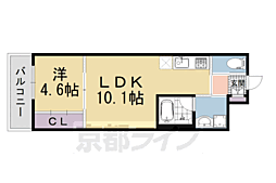 ＭＯＮＯ　ＣＯＭＯＤＯ　ＷＥＳＴ 2階1LDKの間取り