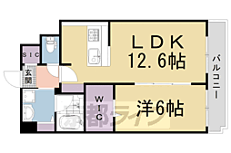 阪急京都本線 西京極駅 徒歩8分の賃貸マンション 1階1LDKの間取り