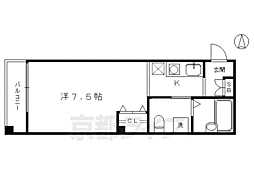 ブリエ京都 2階1Kの間取り