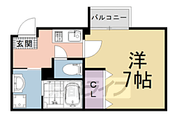 ＶＥＧＡＳ西ノ京Ｂ 1階1Kの間取り