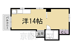 ヴィラージュ醒ヶ井 6階ワンルームの間取り