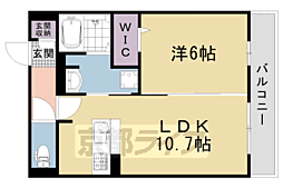 阪急京都本線 西京極駅 徒歩14分の賃貸アパート 2階1LDKの間取り
