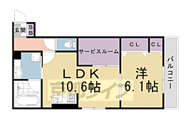 阪急京都本線 西京極駅 徒歩15分の賃貸アパート 2階1SLDKの間取り