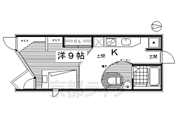 ＤＥＴＯＭ−1東山レディース 1階ワンルームの間取り