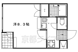 アネシス東洞院 2階1Kの間取り