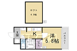 ＡＹＭ堀川五条 3階1Kの間取り