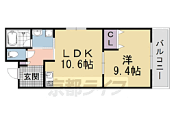 クレアーレ五条大宮 1階1LDKの間取り