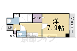 アゼリア五条御前 5階1Kの間取り
