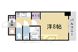 阪急京都本線 西院駅 徒歩15分の賃貸マンション 5階1Kの間取り