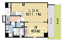 デュオヒルズ京都室町通鯉山町 1LDKの間取図画像