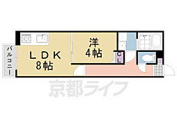 パークハウス桂川 1LDKの間取図画像