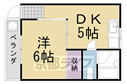 きよしマンション 1DKの間取図画像