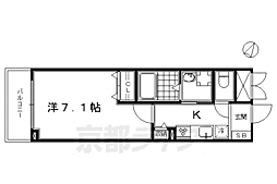 ブライトアイリス 1Kの間取図画像