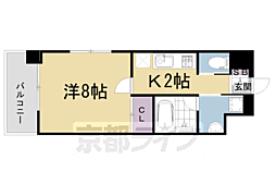 リゴレット 1Kの間取図画像