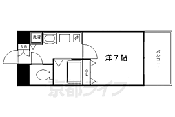 プレサンス京都四条烏丸クロス 1Kの間取図画像
