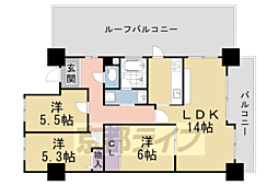 ライオンズマンション山科小野 3LDKの間取図画像