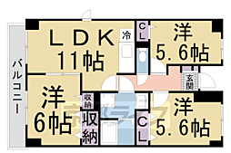 ボワ・シャトレー 3LDKの間取図画像