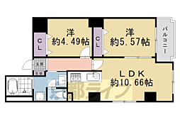 ベルク・烏丸 2LDKの間取図画像