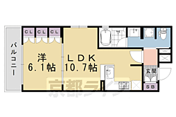 リーガル京都河原町四条南 1LDKの間取図画像