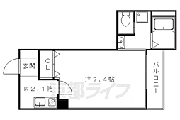 カーサ桜馬場 1Kの間取図画像